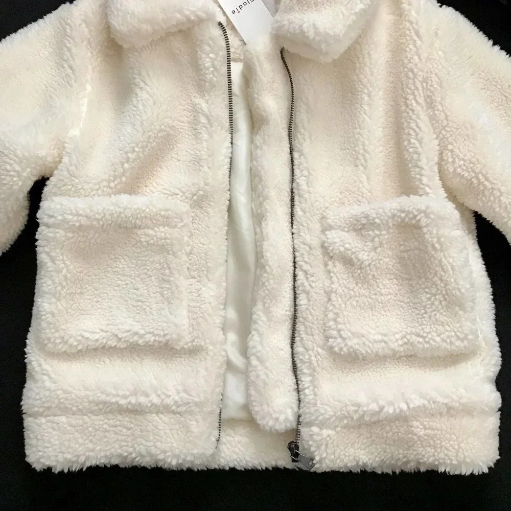 Elodie NWT Faux Shearling Spread Collar Jacket Girls Various